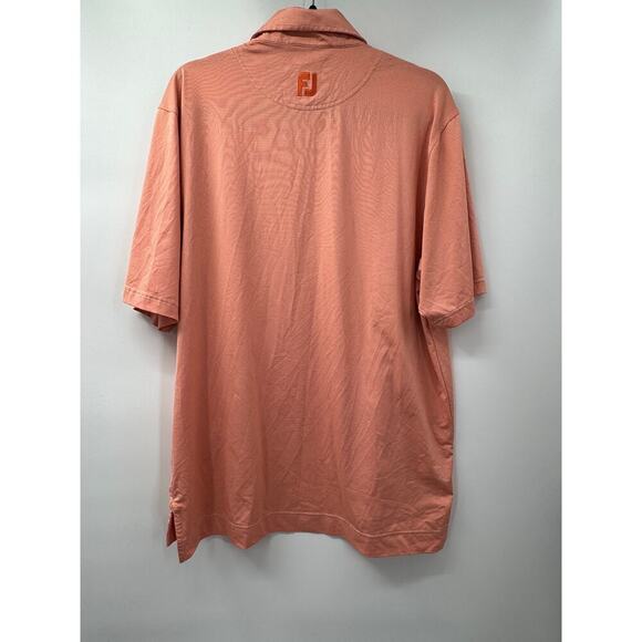 FootJoy Men's Orange Striped Golf Polo Size M Performance Shirt Golf & Casual - Picture 5 of 6
